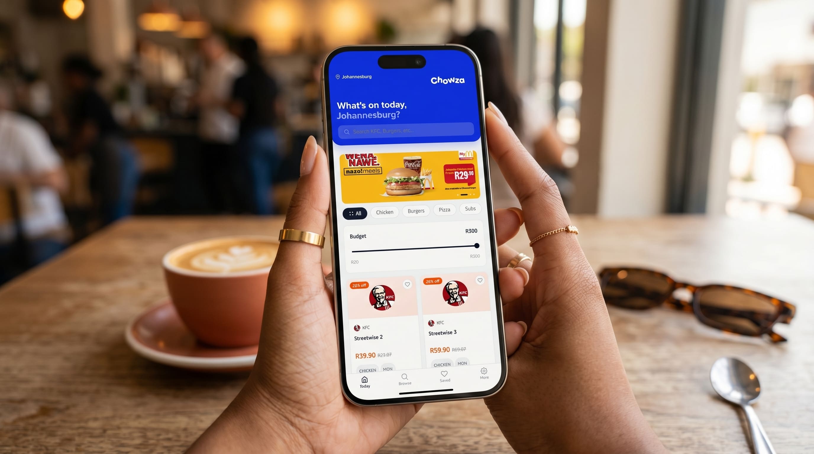 An app in use in a café