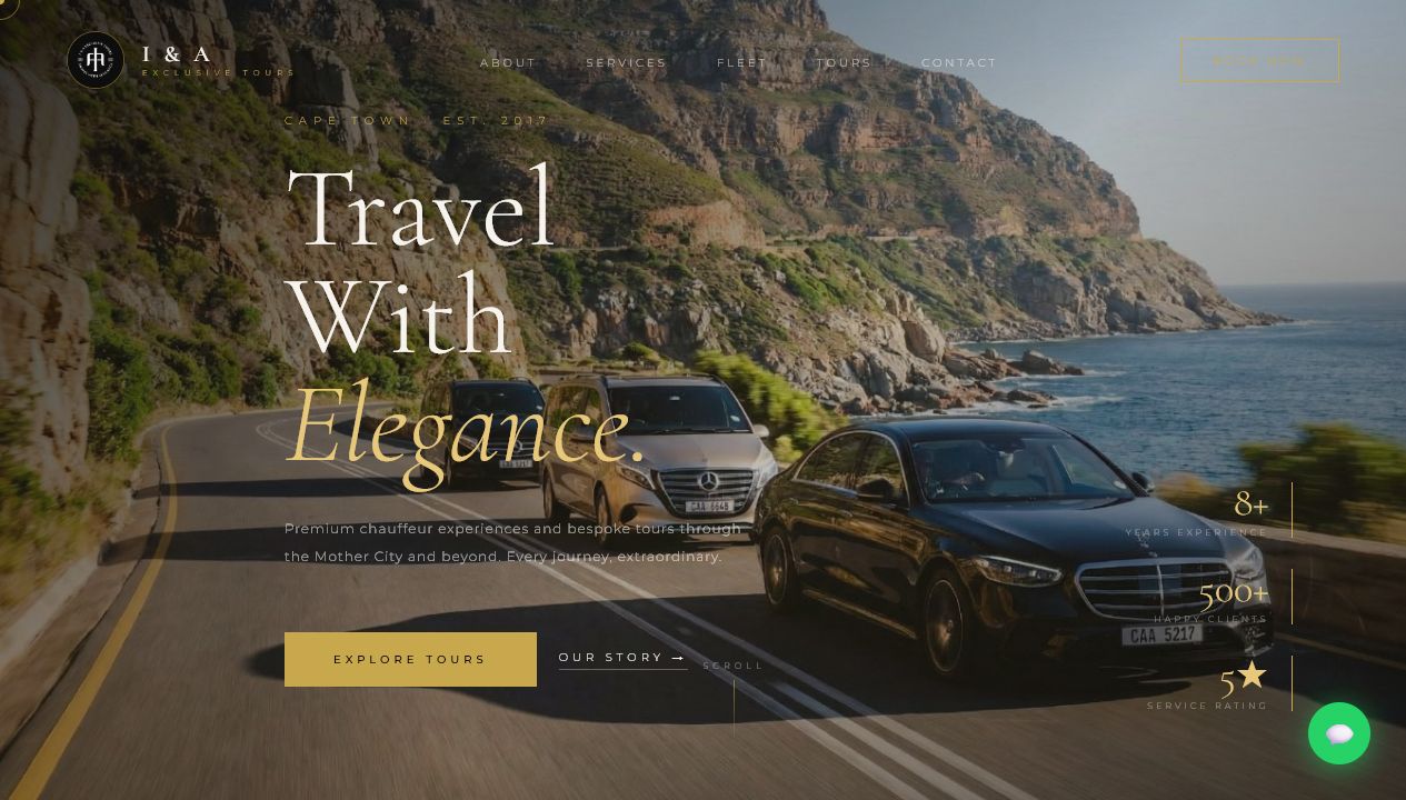 I & A Exclusive Tours website
