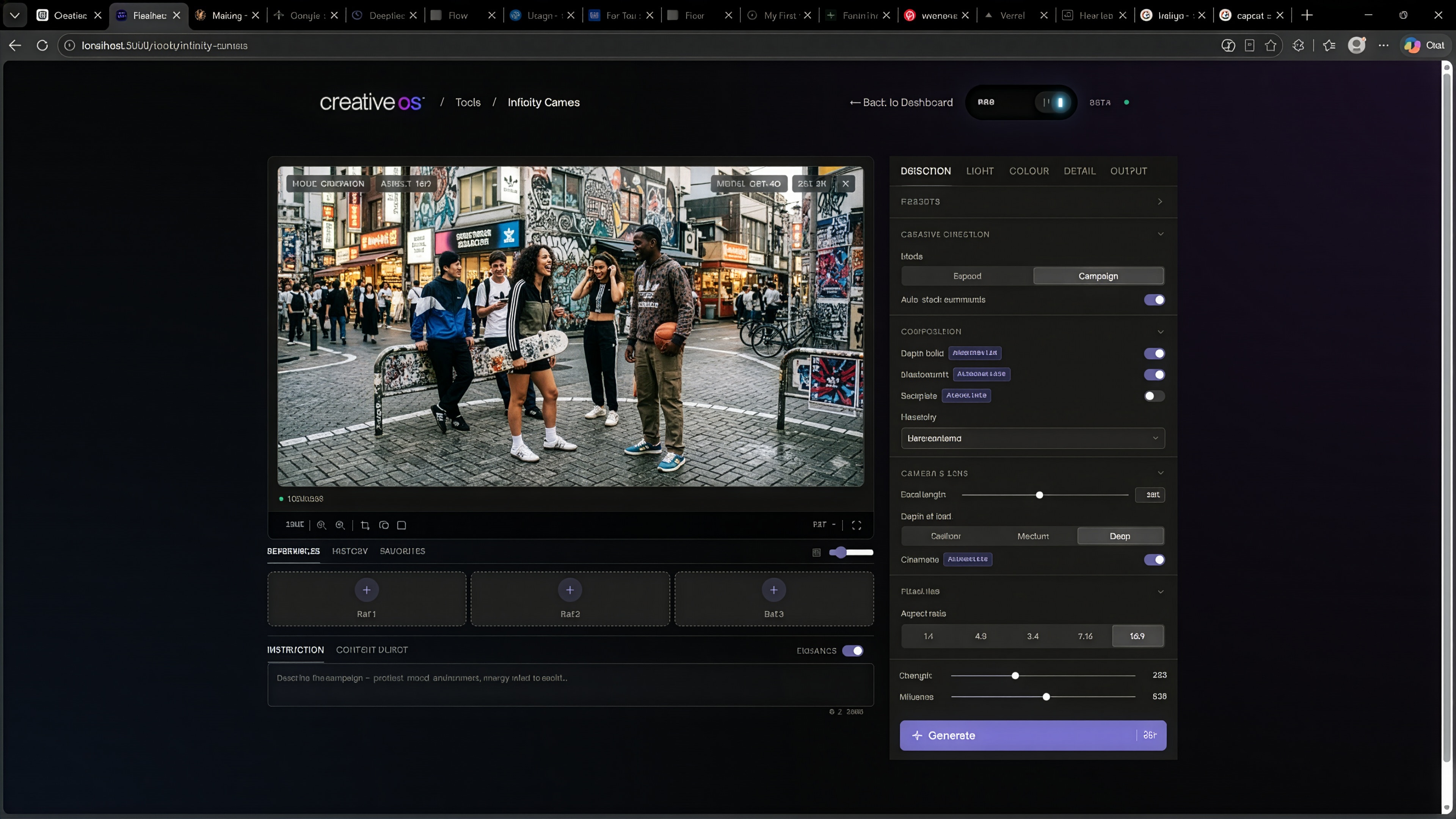 Infinity Canvas UI — full interface overview